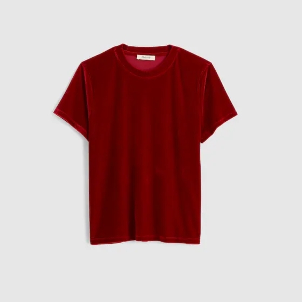 New Madewell Relaxed Tee in Ruby Velvet, XS